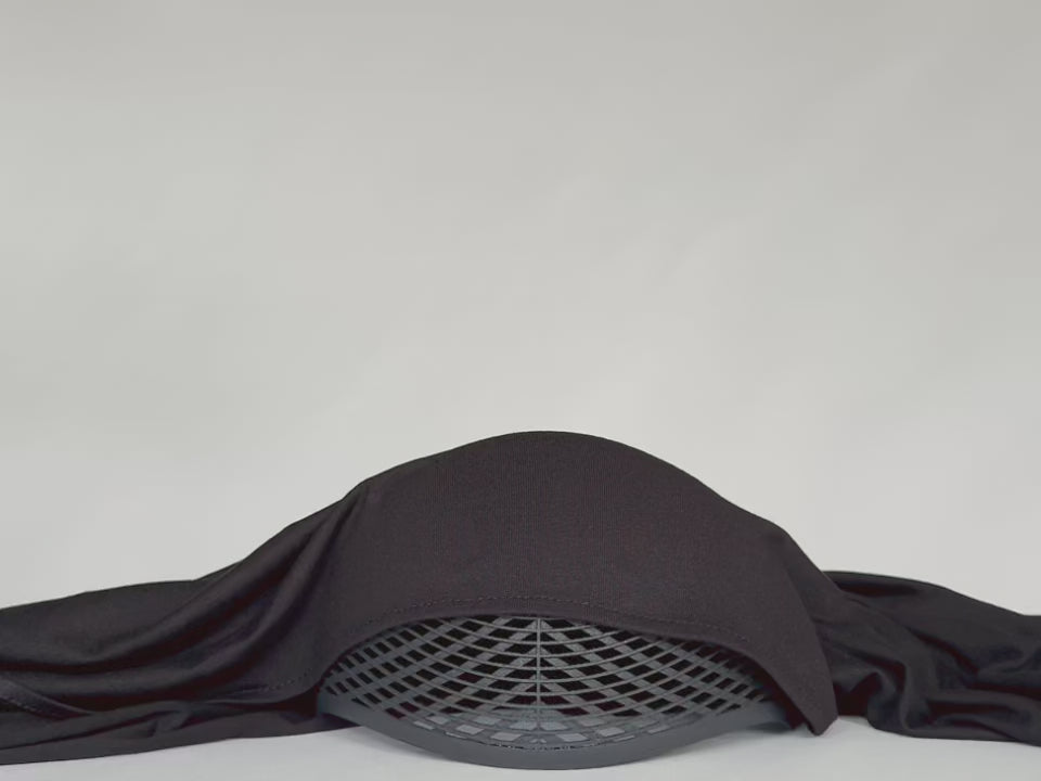 Premium Jersey Hijab in black mit dem Bonbana Undercap #farbe_black