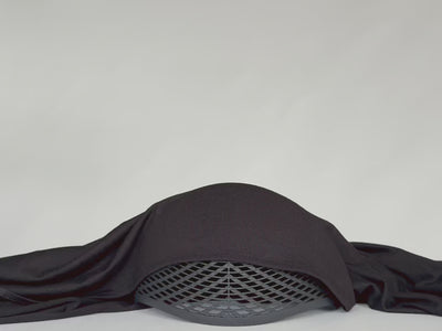 Premium Jersey Hijab in black mit dem Bonbana Undercap #farbe_black